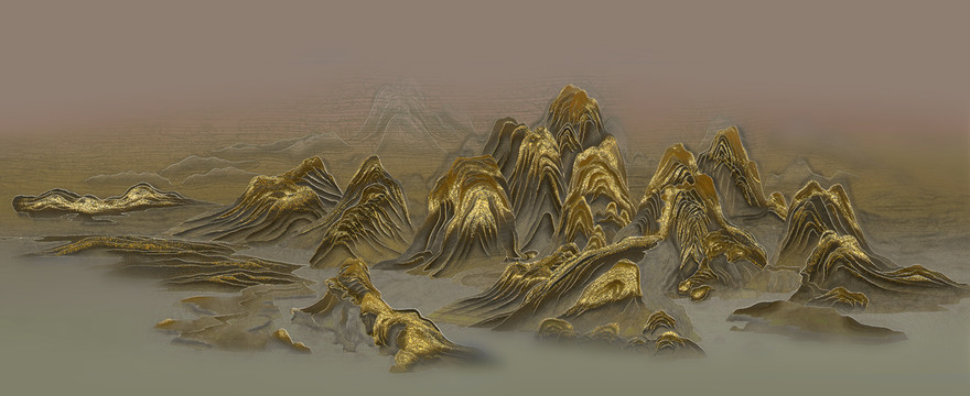 新绘千里江山图卷高端壁画