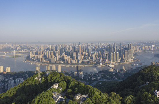 重庆全景日出山城