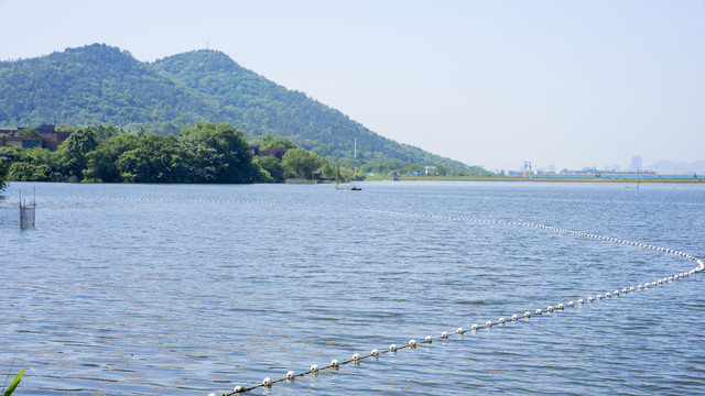 南京江宁佘村佘山水库风光