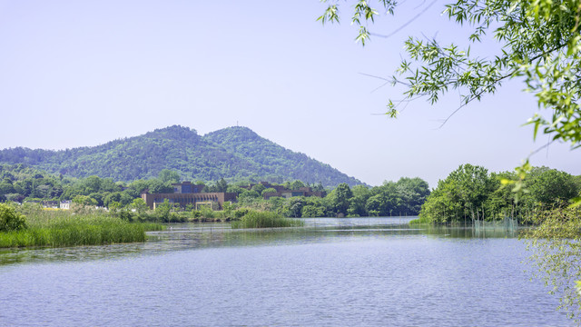 南京江宁佘村佘山水库风光