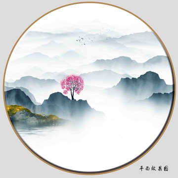 禅意水墨山水画