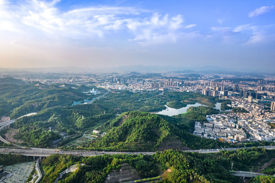 广东深圳龙岗区城市风光