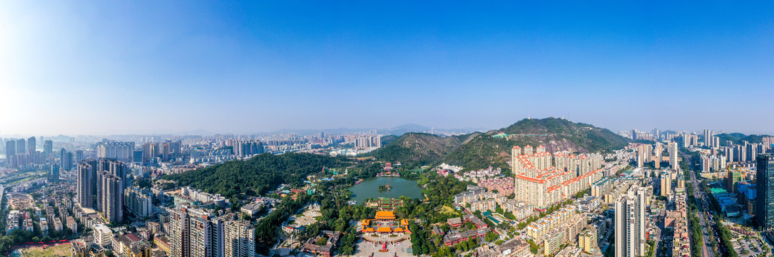 航拍广东珠海圆明新园景区