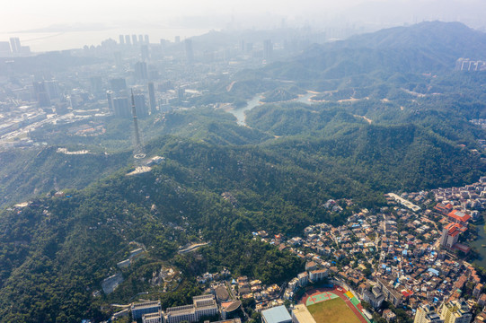 航拍广东珠海香洲区街景