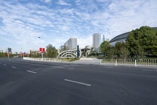 城市道路和现代城市建筑景观