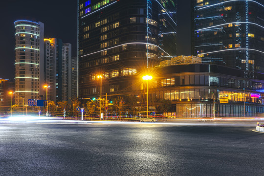 城市夜景建筑街道