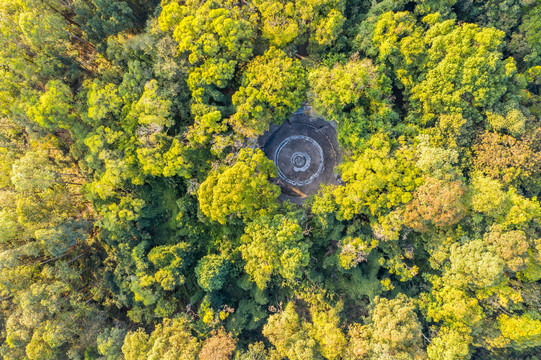 航拍广州大角山炮台遗址