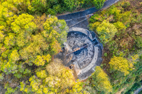 航拍广州大角山炮台虎门炮台