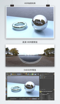 HDR全景贴图公园湖水