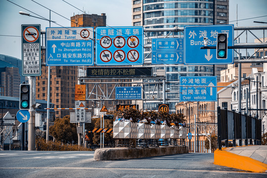 外滩隧道路牌