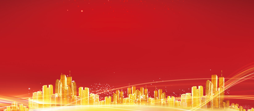红色科技城市背景