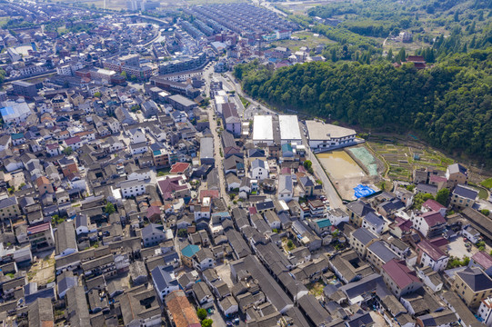 杭州萧山区楼塔古镇航拍