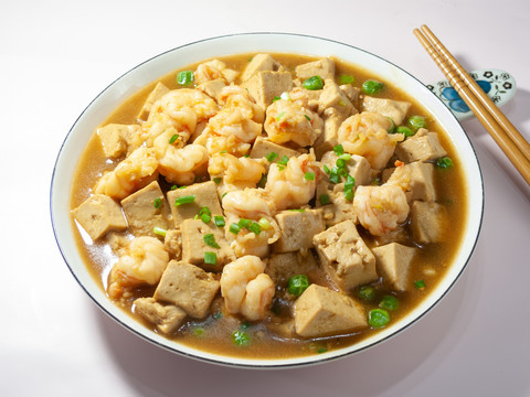海鲜虾仁烩老豆腐