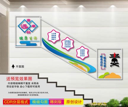 禁毒楼梯文化墙