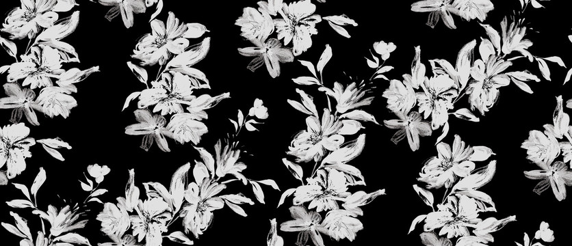 黑白大花朵