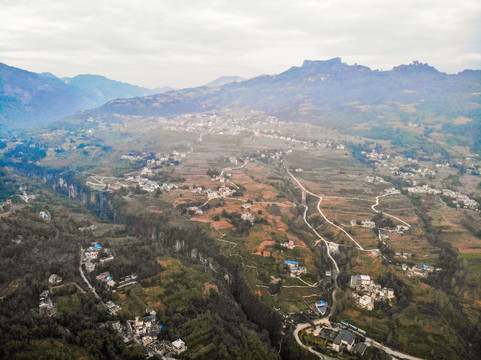 航拍湖北恩施大峡谷云龙地缝