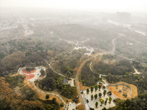 航拍江苏徐州狮子山楚王陵外景