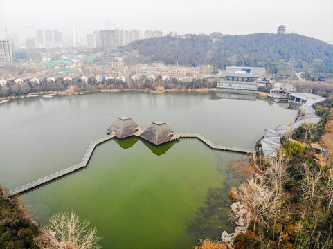 航拍徐州水下兵马俑博物馆外景