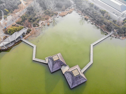 航拍徐州水下兵马俑博物馆外景