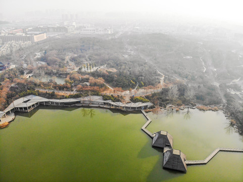 航拍徐州水下兵马俑博物馆外景