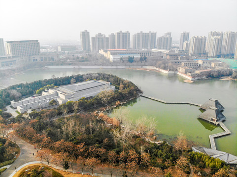 航拍徐州水下兵马俑博物馆外景