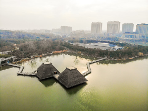 航拍徐州水下兵马俑博物馆外景