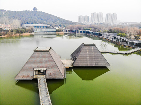 航拍徐州水下兵马俑博物馆外景