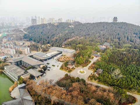 航拍徐州汉文化景区竹林寺