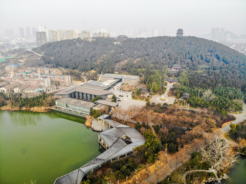 航拍徐州汉文化景区竹林寺