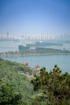 武汉磨山东湖楚天台俯瞰绿道