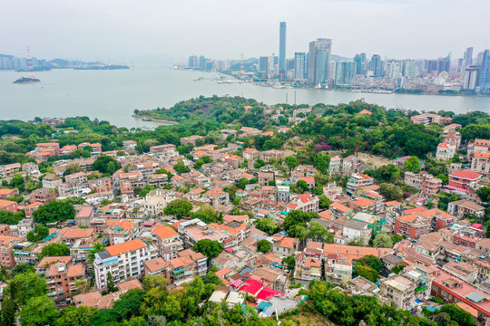 航拍福建厦门鼓浪屿风景名胜区