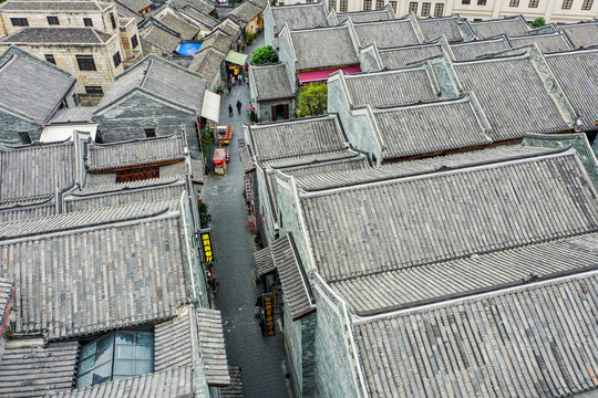 航拍老南宁三街两巷历史街区