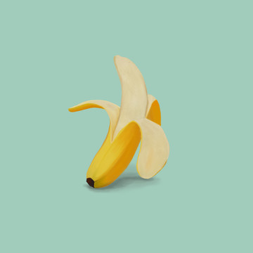 香蕉一根手绘