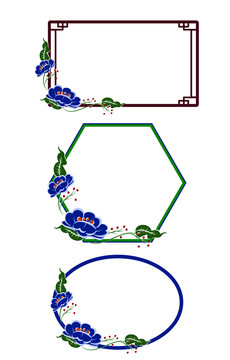 传统花纹边框矢量插画