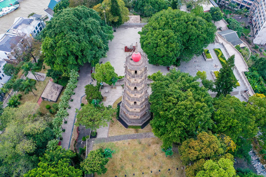 航拍福建福州罗星塔公园