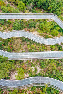 航拍福州城市森林步道福州福道