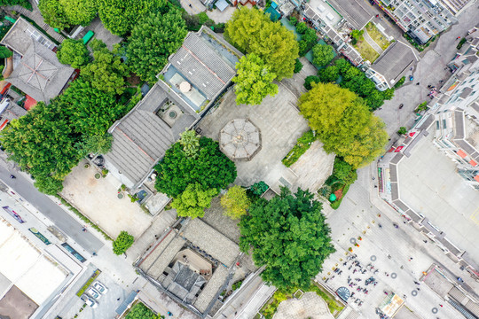 航拍福州乌山乌塔公园石塔寺