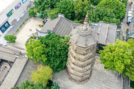 航拍福州乌山乌塔公园石塔寺