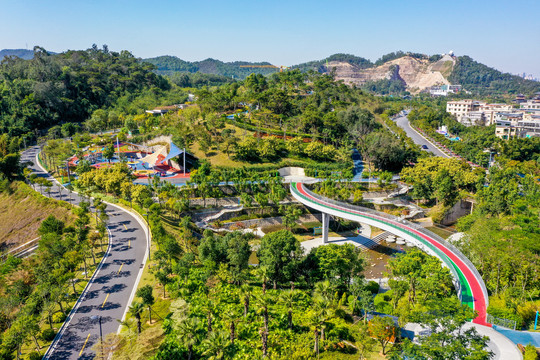 航拍广东中山市儿童公园