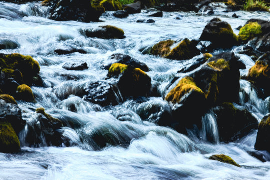 溪流河流岩石慢门