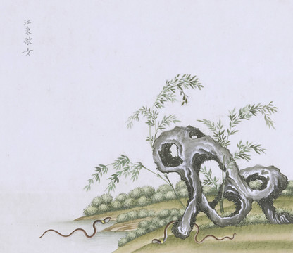 江东歌女虫草国画小品