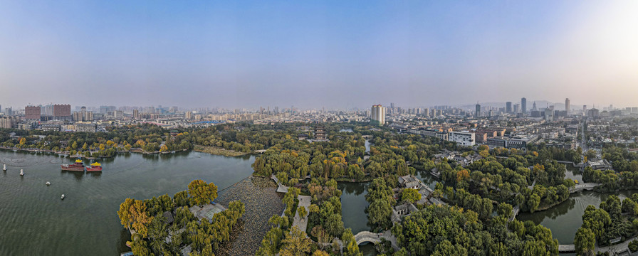 济南大明湖5AJ景区全景图