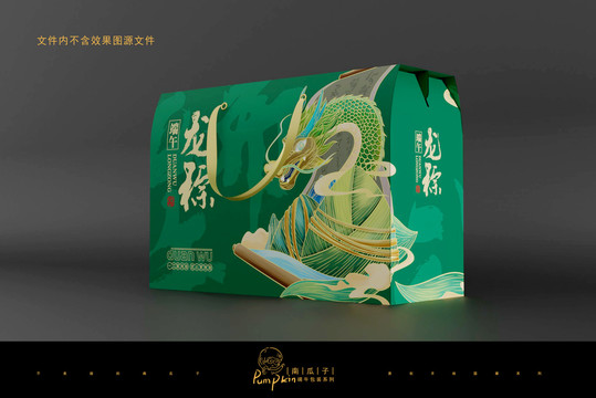 手绘国潮端午节粽子包装设计