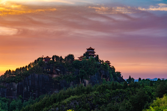 航拍湖南湘西龙山县太平山素材