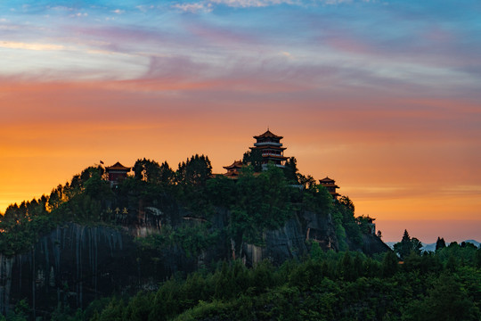 航拍湖南湘西龙山县太平山素材