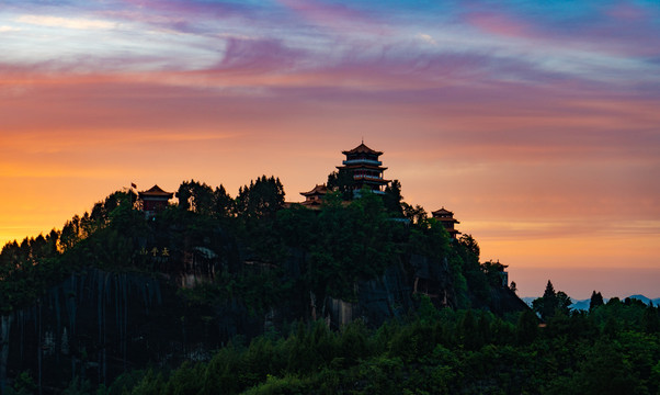 航拍湖南湘西龙山县太平山素材