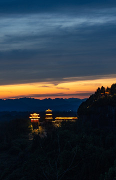 航拍湖南湘西龙山县太平山素材