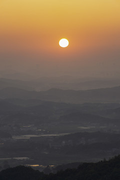 长沙宁乡神仙岭的日出