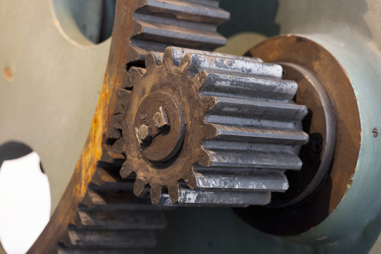 工业机器制造齿轮特写金属