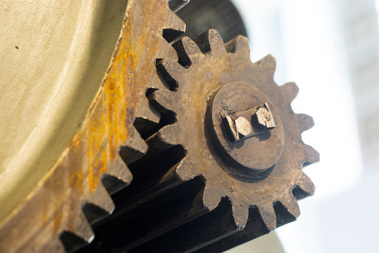 工业机器制造齿轮特写金属